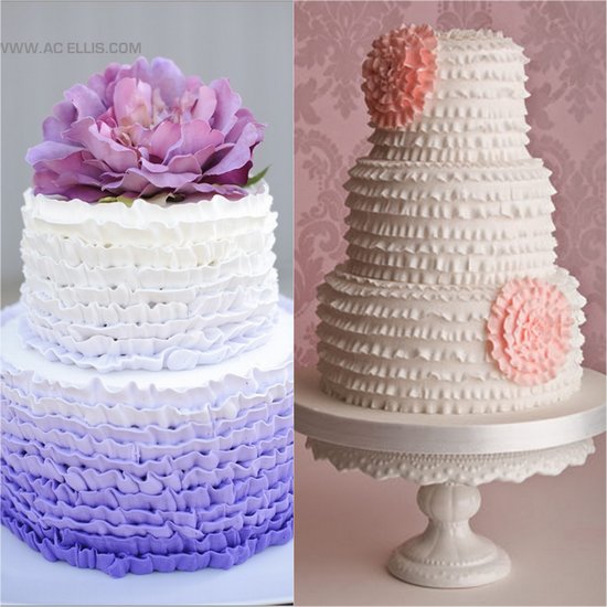 Ombre & Ruffle Wedding Cakes