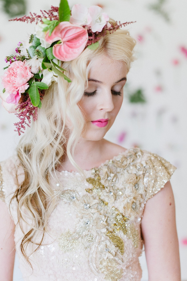 Soft Pink and Gold Wedding Dress Inspiration Debbie Lourens Photography