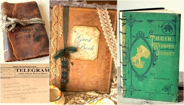 Trendy Tuesday: Vintage Wedding Guest Books