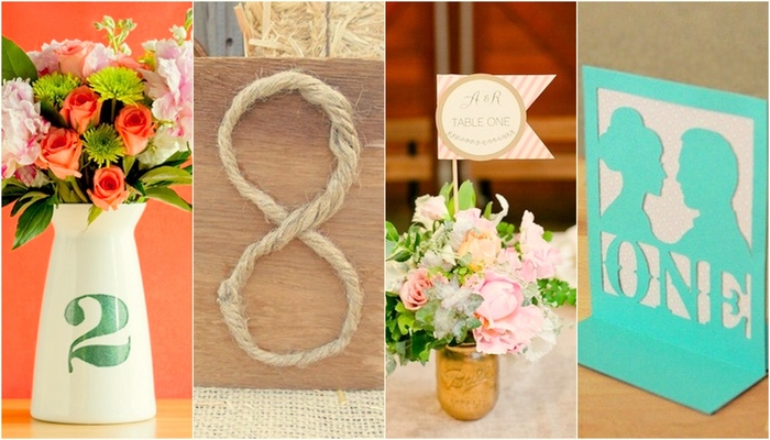 DIY Wedding Table Number Ideas