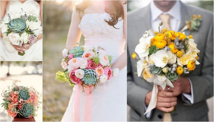 Succulent Bridal Bouquets