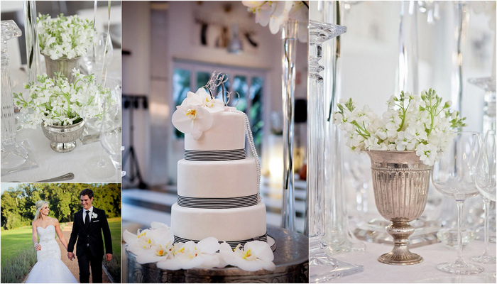 Elegant Black & White Allée Bleue Wedding, South Africa