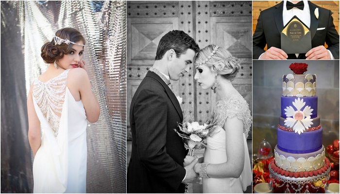 Great Gatsby Art Deco Flapper Wedding Shoot