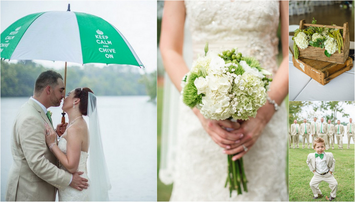 Green and White Rustic Knoxville Outdoor Wedding