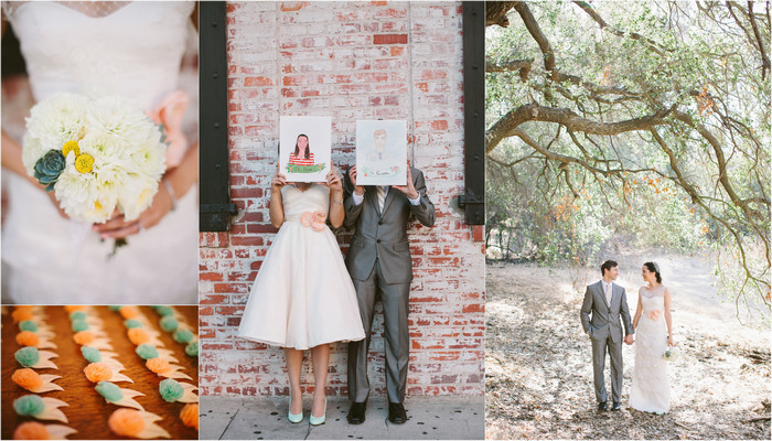 Mint & Coral Vintage Summer Wedding, Los Angeles