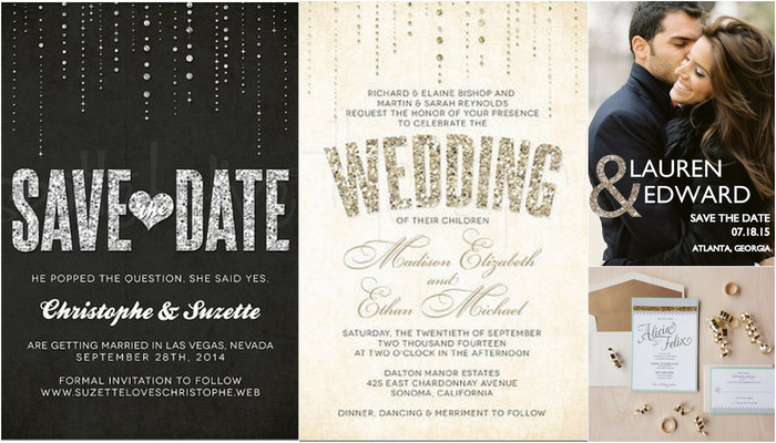 11 Glitter Wedding Invitations