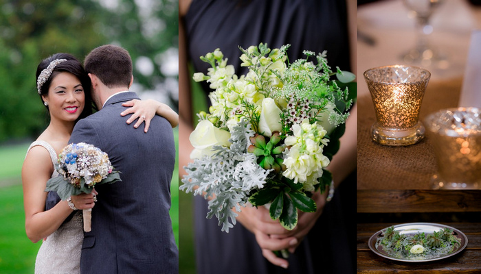 Charcoal & White Vintage Handmade Coal Valley Wedding