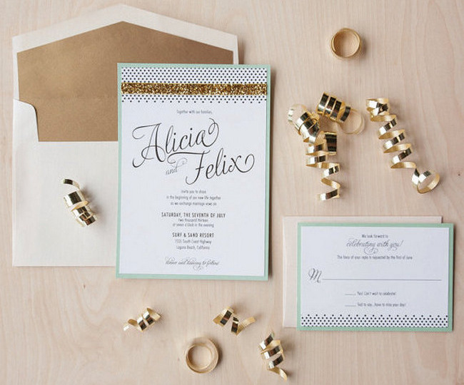11 glitter wedding invitations