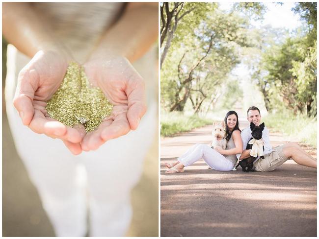 Melt-in-Your-Mouth-Cute Glitter & Puppies Engagement Shoot! {Genevieve Fundaro Photography}