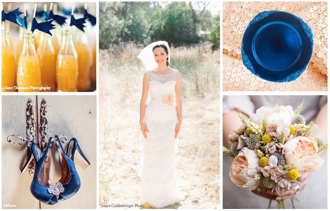 {Inspiration Board} Navy Blue and Peach Vintage Wedding Ideas