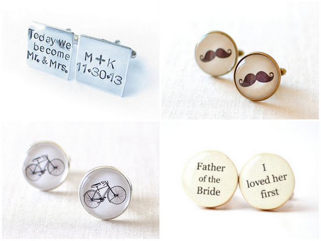 14 Fun & Sweet Wedding Cuff Link Ideas for Groom, Dad & Groomsmen