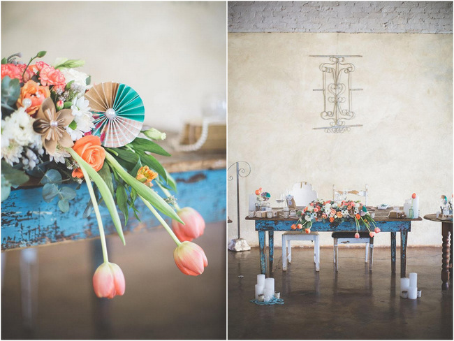 Delightfully Handmade Teal & Peach Vintage South African Wedding {Genevieve Fundaro Photography}