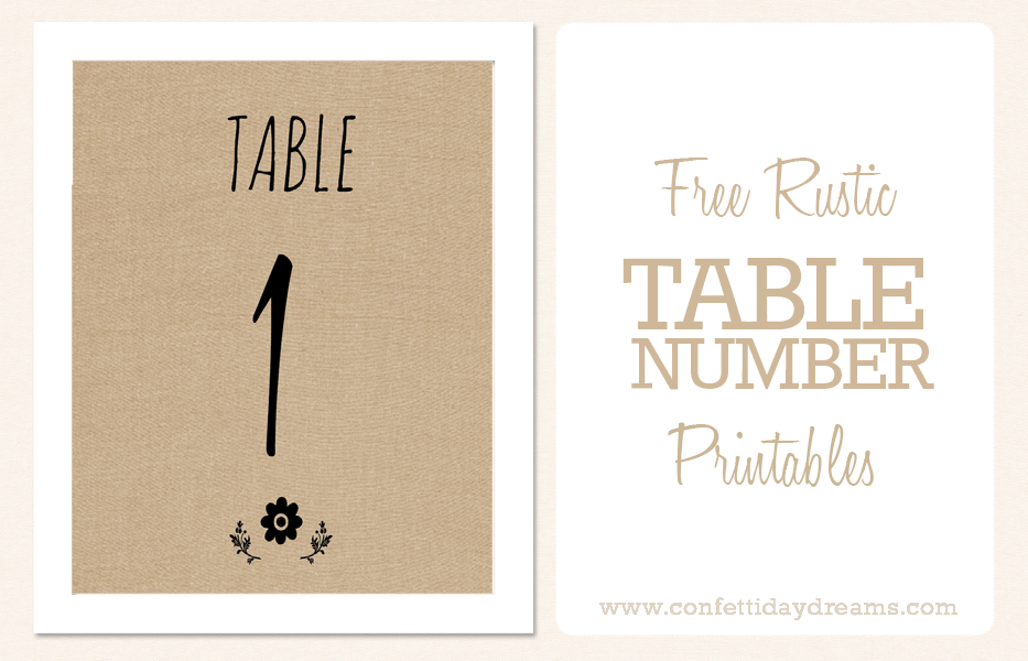Free Printable: Rustic DIY Table Number Download