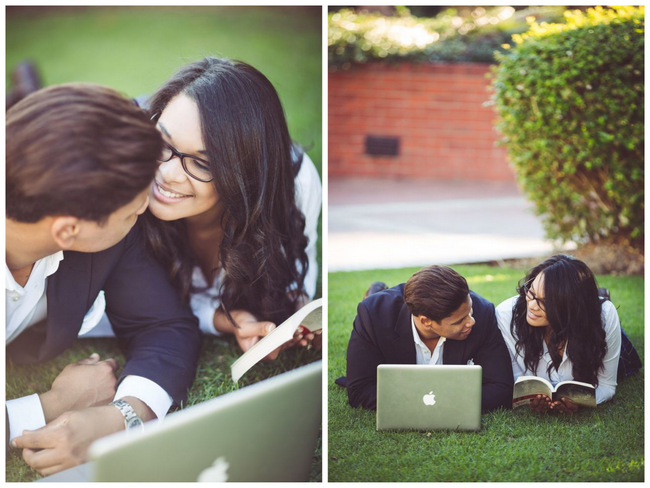 Oh-So-Sweet and Kinda-Saucy Library Engagement Shoot {Lilac Photography}