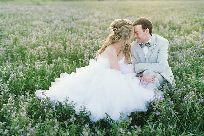 Romantic Couple Shoot in field of flowers // Mint Coral South African Wedding // Louise Vorster Photography