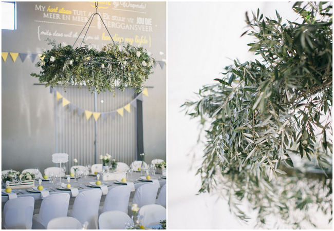 Beautiful Gray and Yellow Rustic Winter Wedding Reception Decor / Jenni Elizabeth Photography