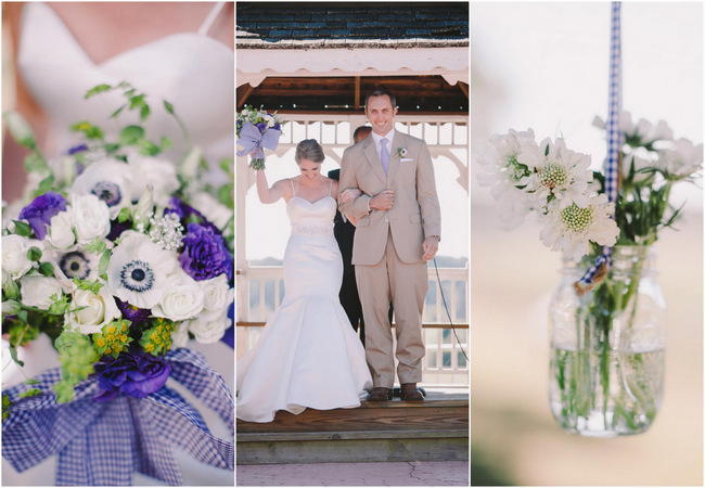 Pretty Purple and Cream Gingham Farm Wedding {Audra Starr Photography}