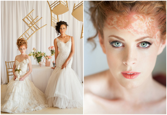 Gold, Cream and Blush Whimsical Wedding with Airbrushed Lace Tattoo! {ST Photography}