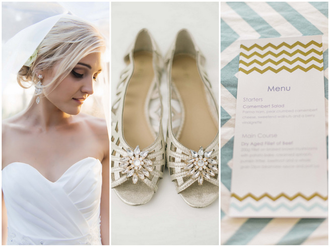 White Gold Chevron Wedding 190