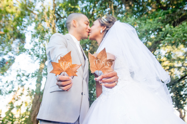 Diy Pastel Wedding In Durban Conway Photography Mr And Mrs On Autumn Leaves Wedding Photo Idea Diy Pastel Conway Photography