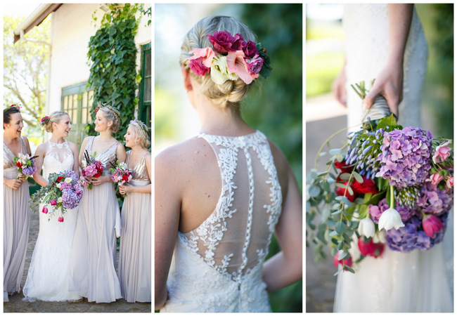 Pink, purple and green Natte Valleij Stellenbosch Wedding by Adene Photography