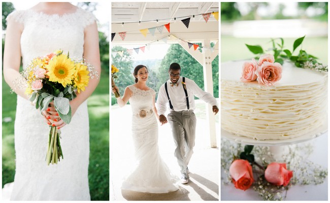 Cheerful Coral, Navy & Mustard DIY Wedding {Meredith McKee Photography}