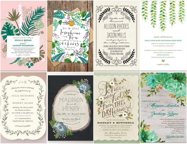 22 Amazing Greenery Botanical Wedding Invitations