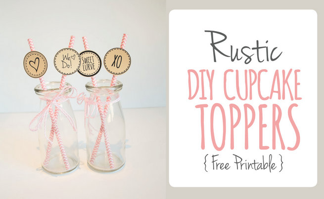 Rustic DIY Cupcake Topper Printable + Cocktail Stirrers Template {Free Download}