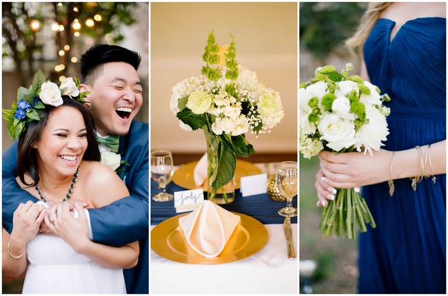 Intimate Gold and Navy Garden Wedding {Brandilynn Aines Photography}