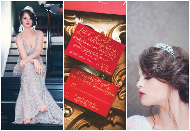 Gold and Red Speakeasy Wedding {La Candella Weddings}