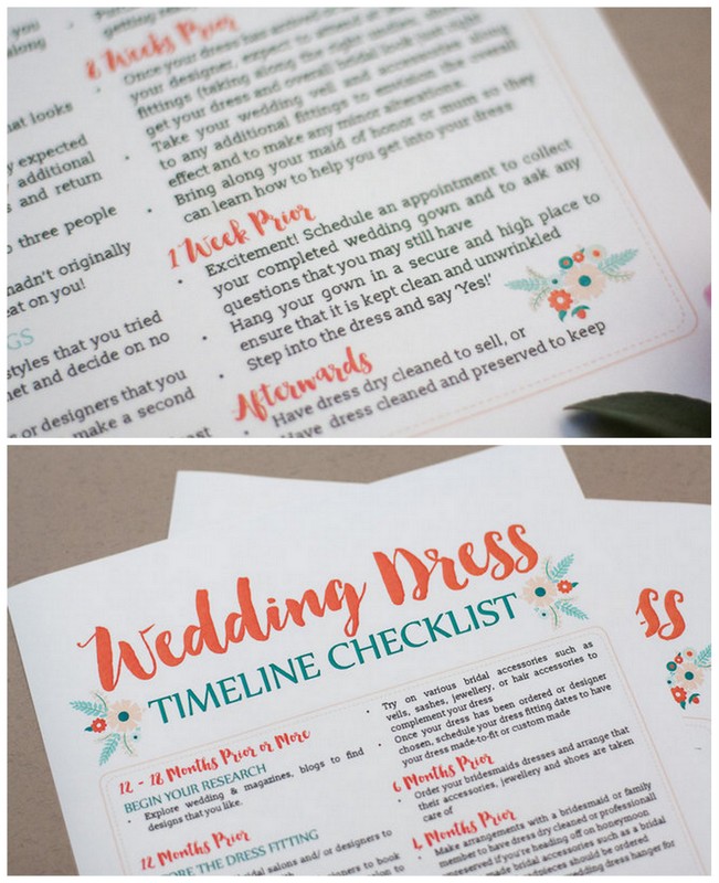 Awesome Wedding Dress Planning Timeline Download (FREE Printable!)