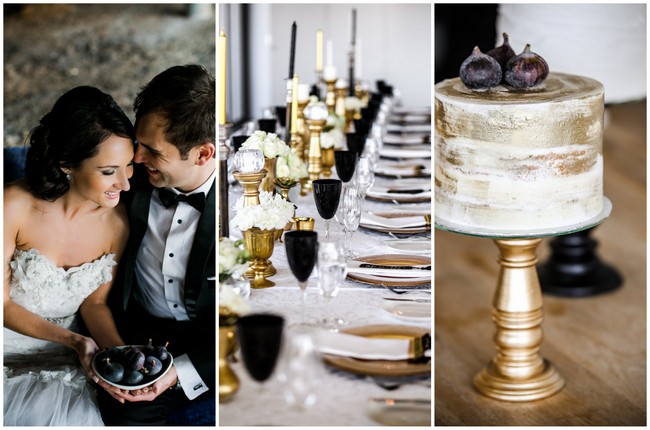 Classic Elegant Gold, Black & White Wedding {Nikki Meyer Photography}