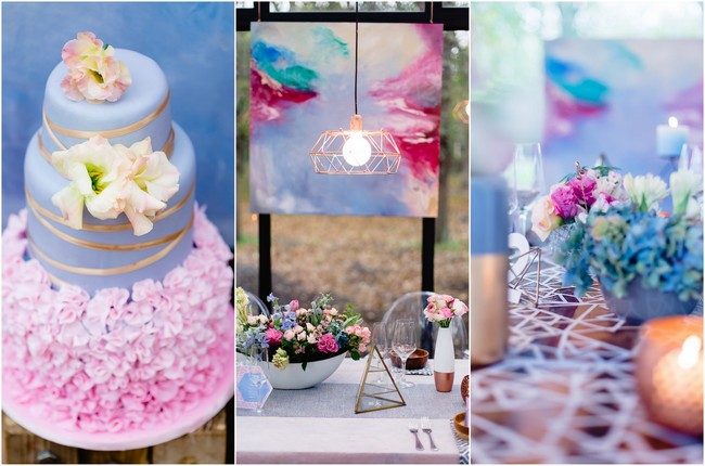 Geometric Wedding Inspiration in Rose Quartz + Serenity Blue {Linda Fourie Photography}