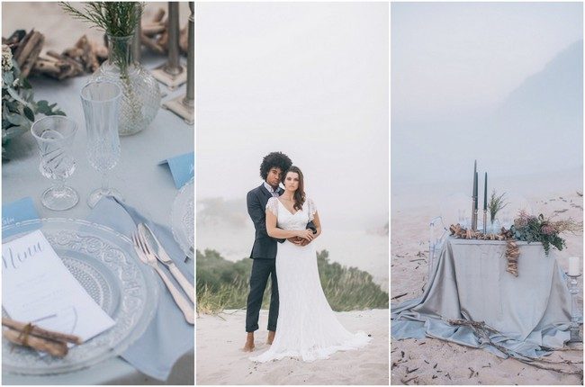 Misty, Moody, Cerulean Blue and Pewter Beach Wedding {Neverending Magic Photography}