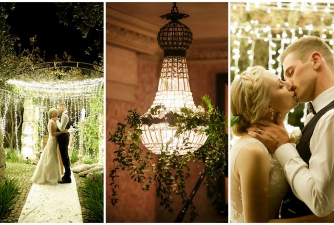 Mesmerizing, Twinkling Outdoor Night Wedding Ceremony {Nola Photography}