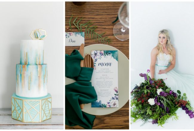 Ethereal Watercolour-Inspired Teal and Gold Wedding Ideas {Chenel Kruger Photography}