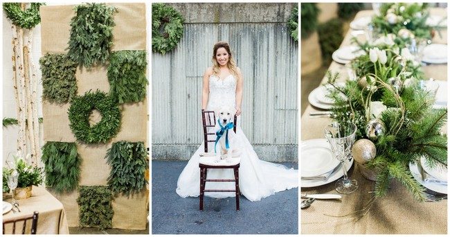 Natural Winter Holiday Wedding Ideas in Green + White {Alicia Wiley Photography & Intrigue Designs}