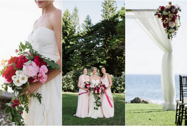 Romantic Fuchsia Blush + Cream Beach Wedding {Naomi Levit Photography}