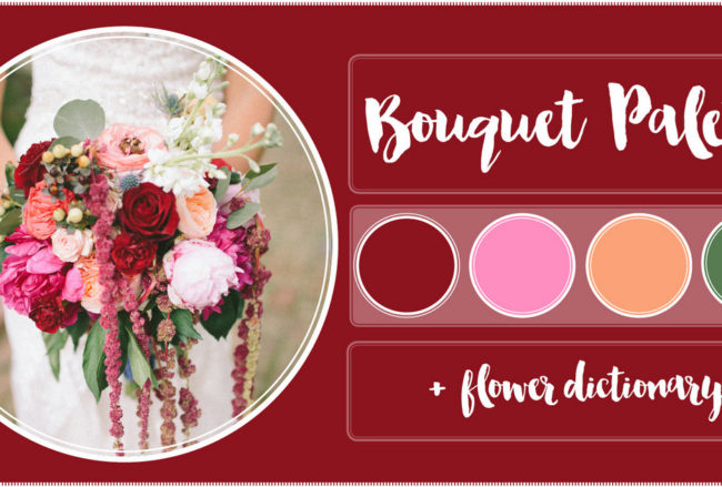 Burgundy, Blush + Peach Wedding Flower Recipe with Flower Dictionary