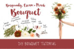 Make this pretty burgundy and cream DIY wedding bouquet tutorial.