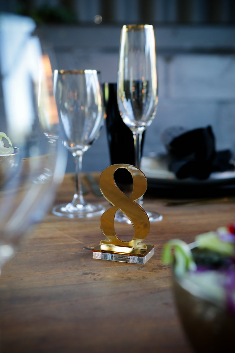 Striking Purple Black   Gold Wedding Decor Ideas