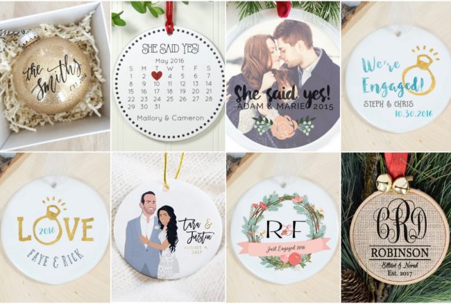 Christmas engagement ornaments