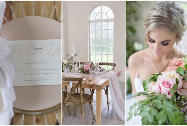 Delicate Blush, Ivory + Gold Wedding Reception Decor Ideas {Veronique Mills Photography}