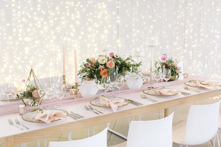 Coral peach and mint green wedding