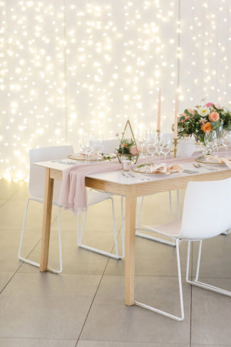 Coral peach and mint green wedding