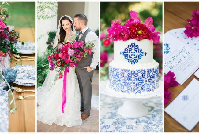 Bougainvillea + Blue Spanish Wedding Ideas {Jessica Q Photography}