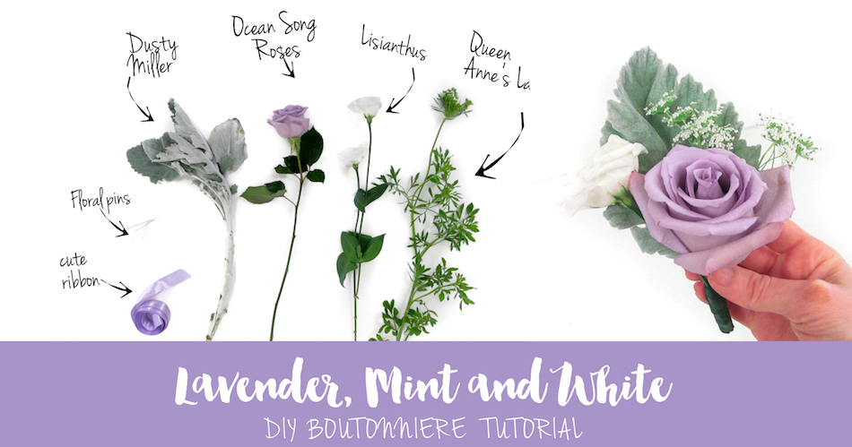 Sweet + Simple Lavender Mint &amp; White DIY Boutonniere Tutorial
