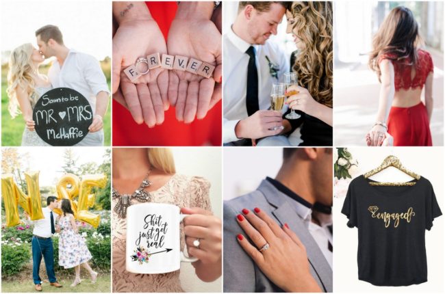 Creative engagement announcement photo ideas for social media