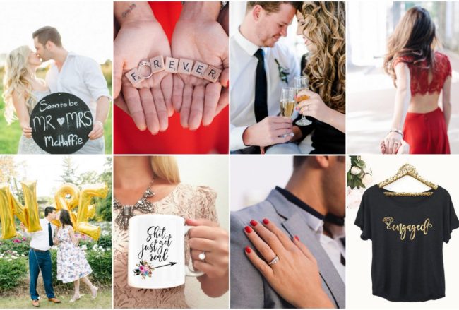 Creative engagement announcement photo ideas for social media