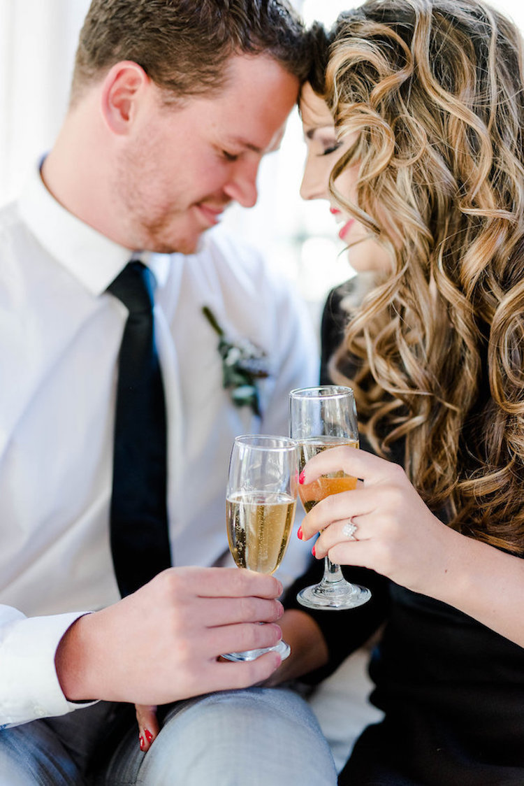 Creative engagement announcement photos on social media